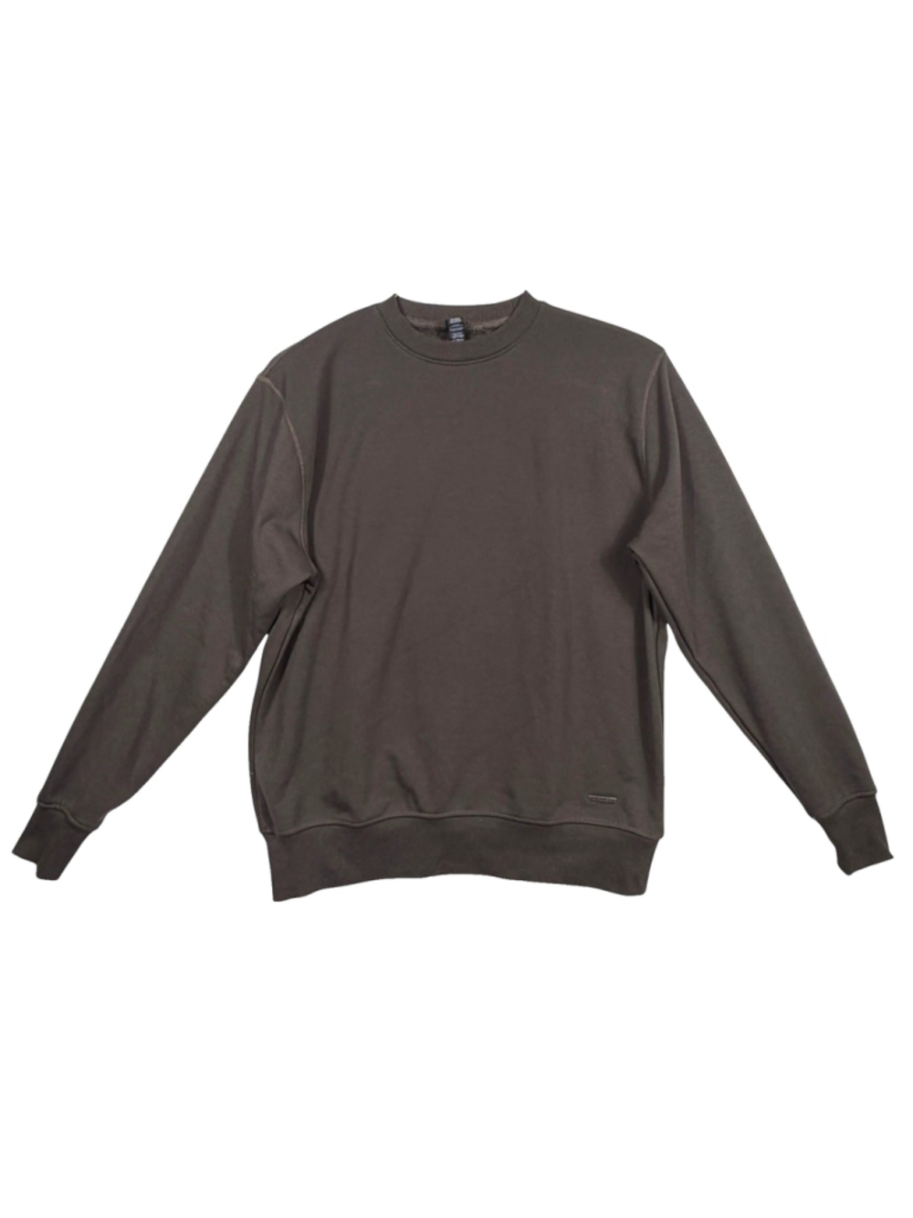 Alphalete Sweater Mens Dark Brown Stretch Knit Slim Fit Crew Neck Mens Medium
